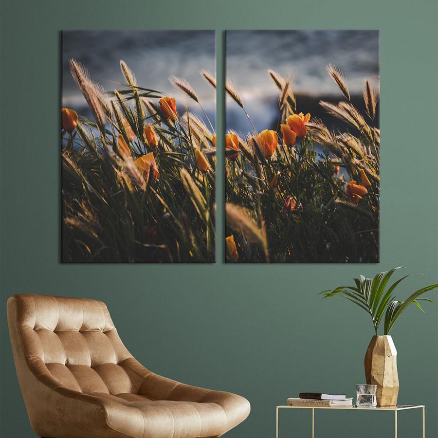 Картина на полотні Польові апельсинові маки 71x51 см (957-2)