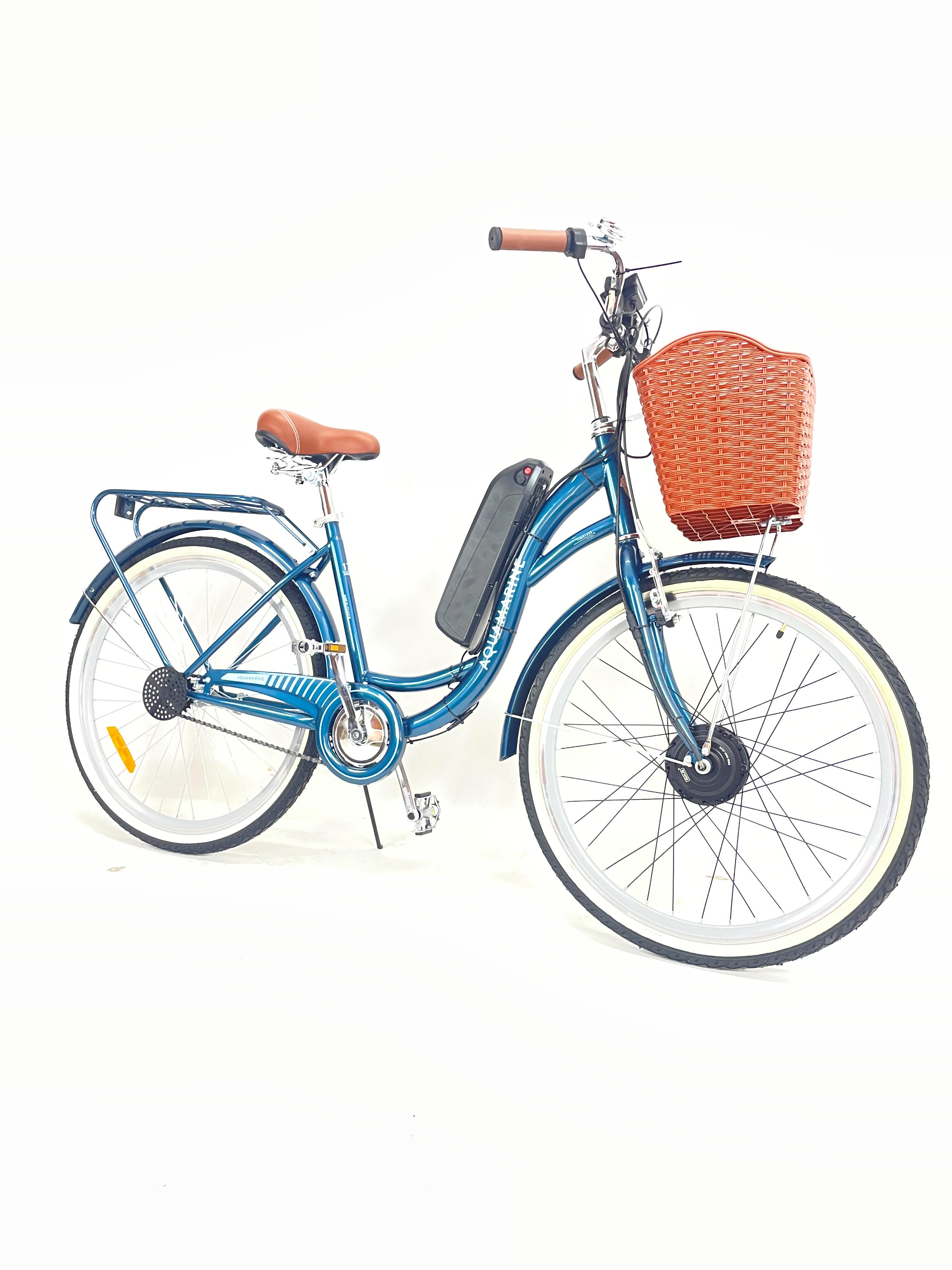 Електровелосипед Dorozhnik Akvamarin 26" 500W 36V 18Ah з корзиною Синій