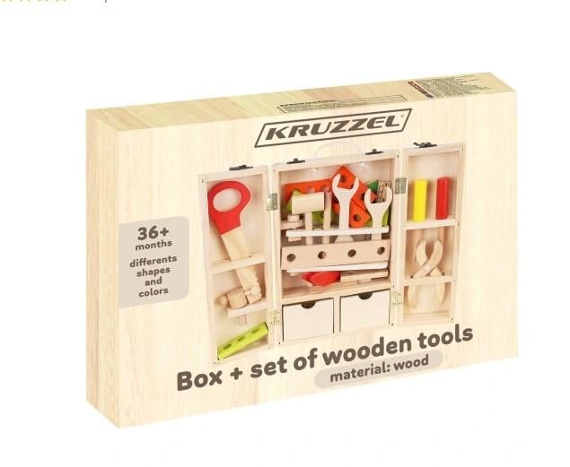 Набір дерев'яних інструментів з ящиком (22697) - фото 3