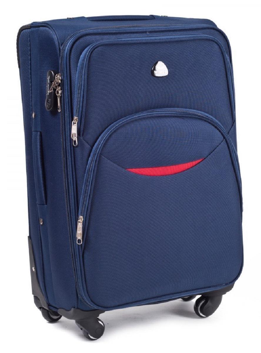 Валіза тканинна WINGS 1708 велика 4 колеса Темно-синій (Vt00094)