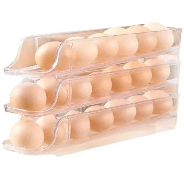 Органайзер для яєць Plastic shelving з автоматичним скочуванням прямокутний з пластмаси 3 ярусний на 30 шт. (opt-104222) Органайзер для яєць Plastic shelving з автоматичним скочуванням прямокутний з пластмаси 3 ярусний на 30 шт. (opt-104222)