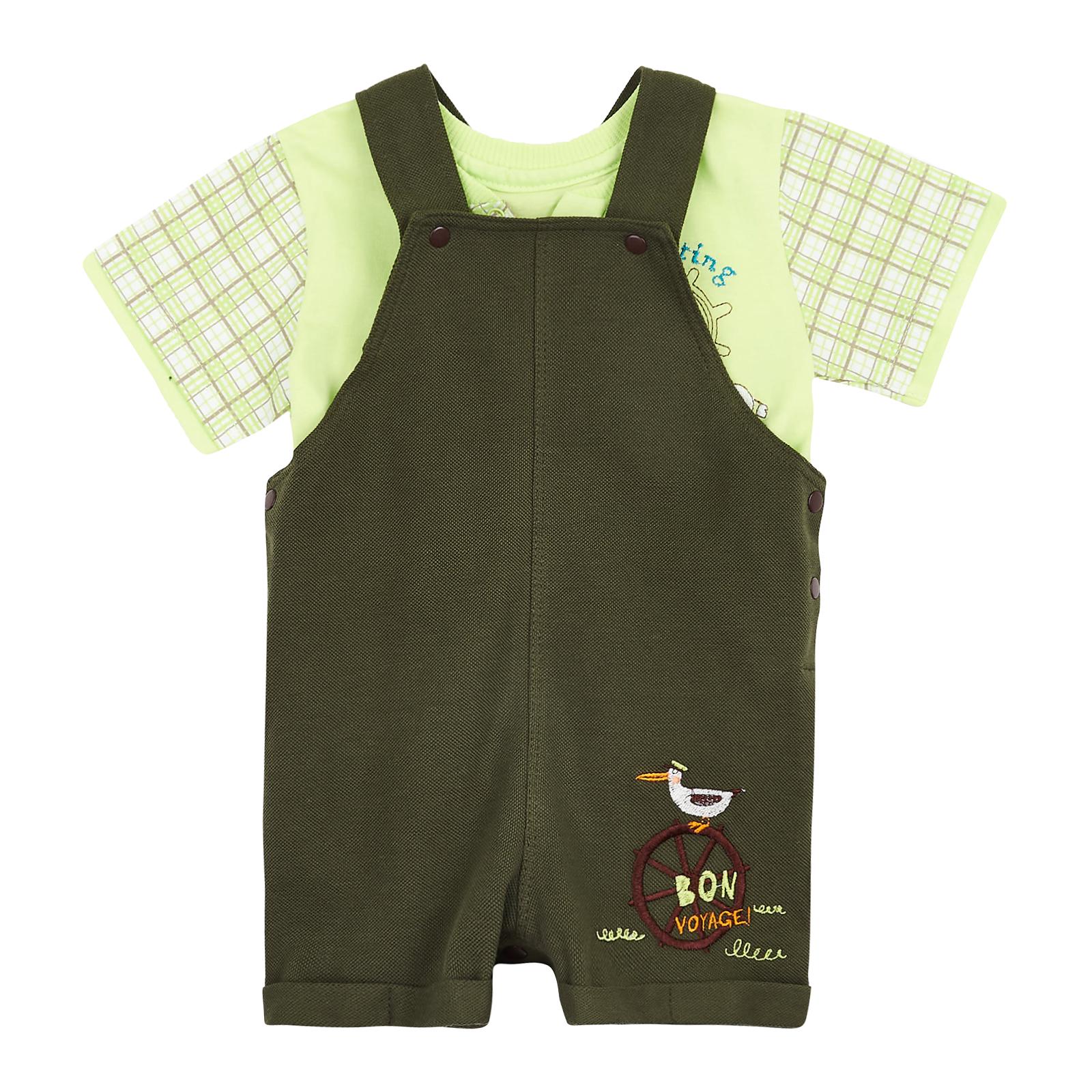 Комплект детский ЛяЛя с полукомбинезоном и футболкой 74 см (К3КЛ022)