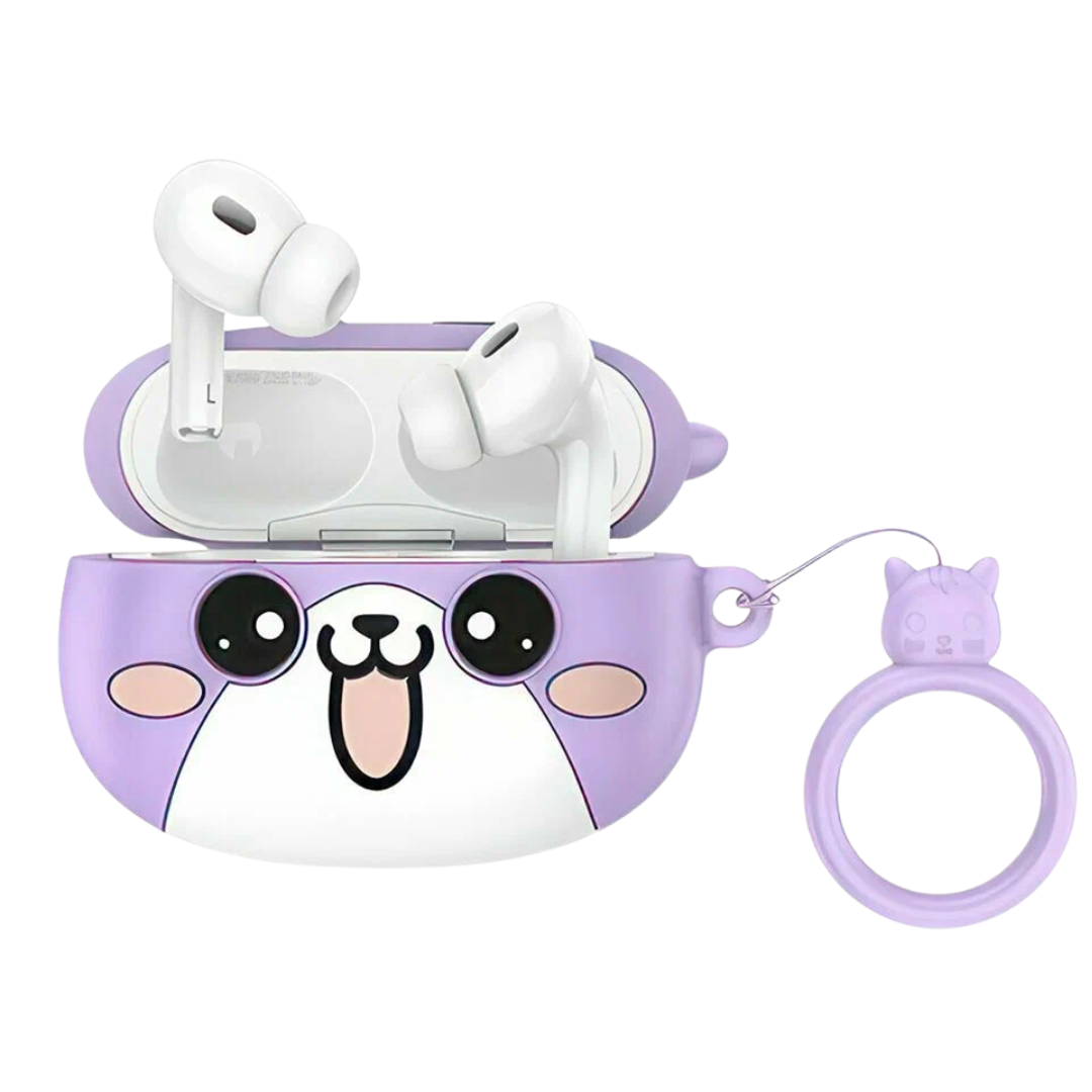 Навушники бездротові дитячі Hoco TWS Котики Bluetooth вакуумні з чохлом (EW48Lilac)