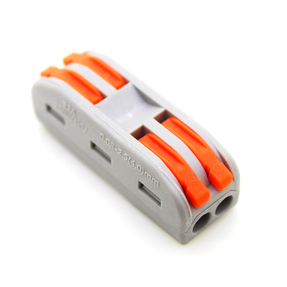 Колодка клемна VOLTRONIC SPL-2 2-провідна з натискними затискачами 2-pin Сірий (21728)