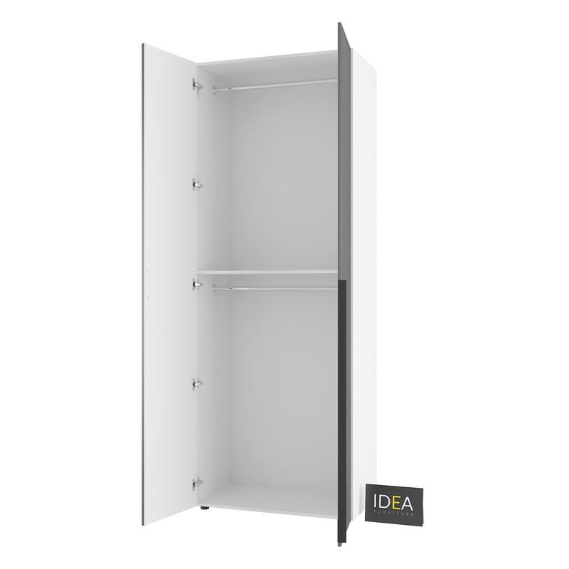 Шафа для одягу Idea С-7.1 з двома штангами Білий/асфальт (2120) - фото 4