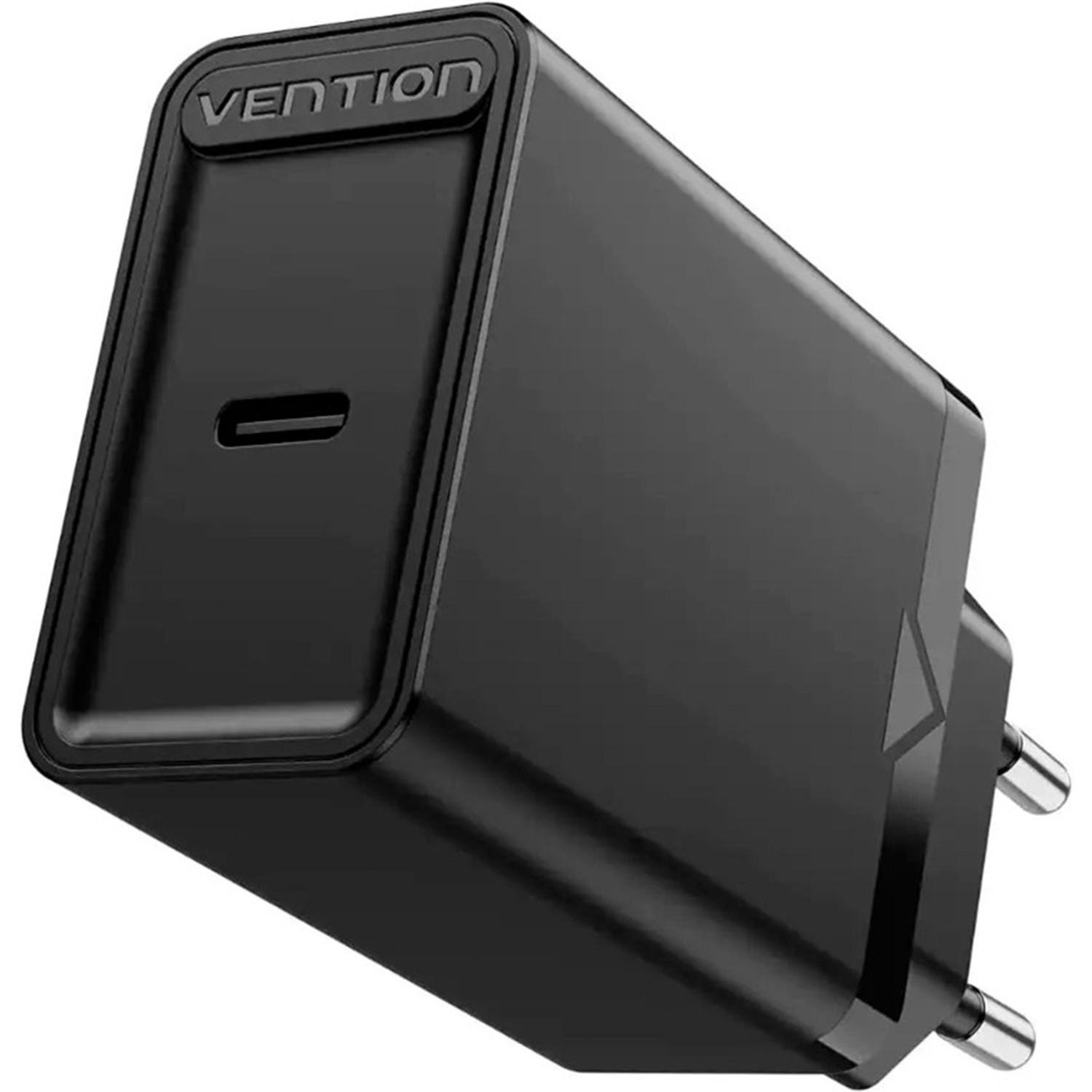 Зарядний пристрій мережевий Vention Wall Charger USB-C 20W Black (FADB0-EU)