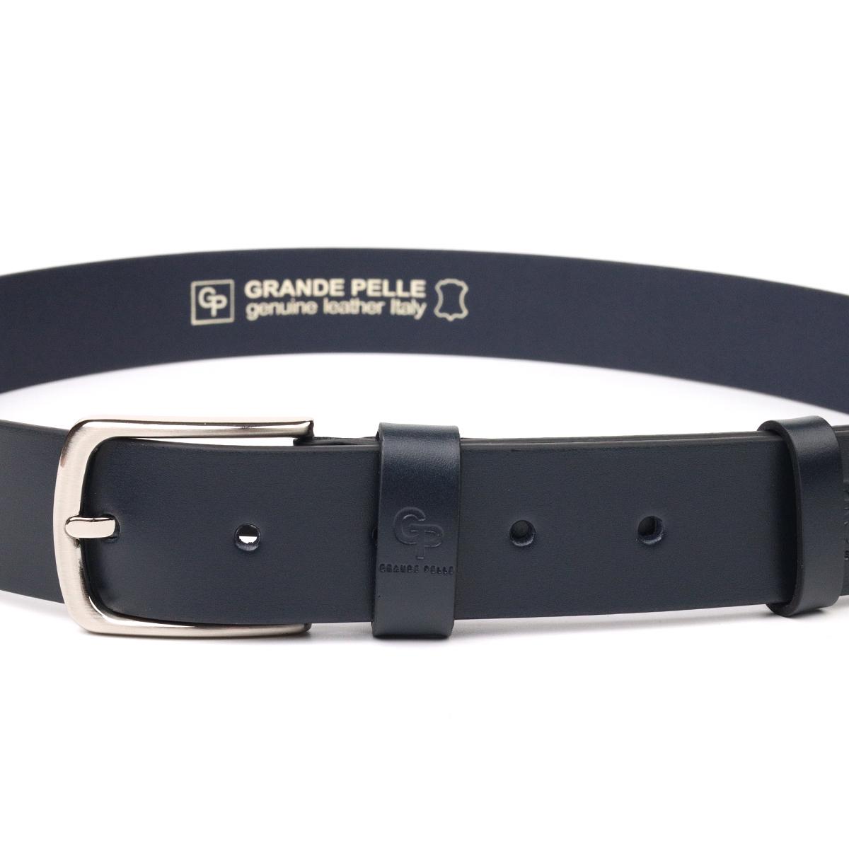 Ремень кожаный мужской GRANDE PELLE Leather Belt 21469 Синий (10847067) - фото 4