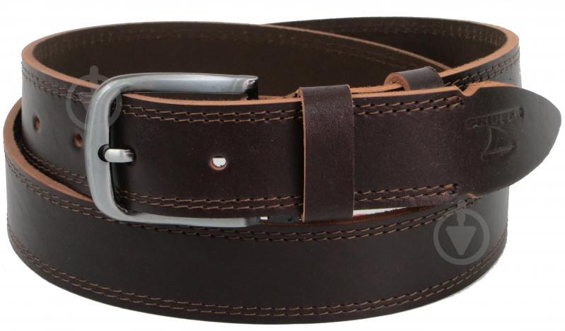 Ремень мужской из кожи под джинсы Skipper 3.8 см Коричневый (1308-38)