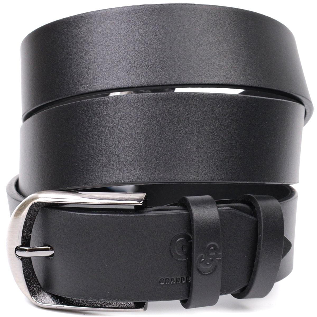 Пояс брючний Grande Pelle Belt 11680 з натуральної шкіри Чорний