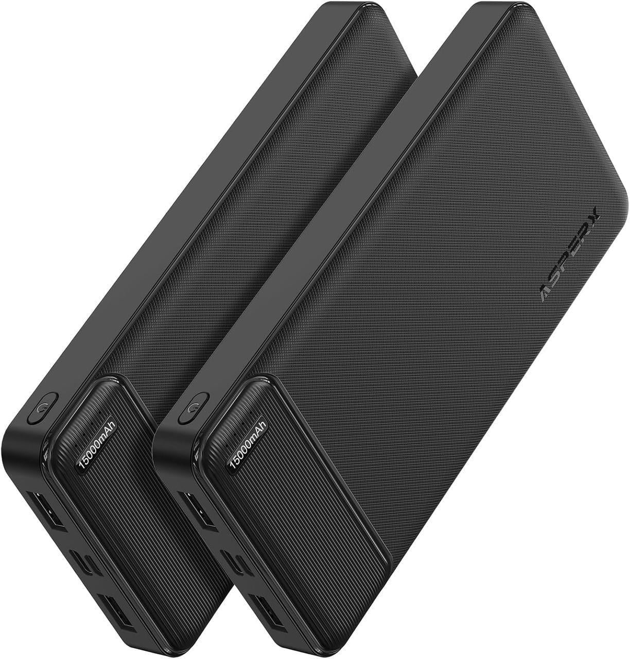 Зарядные устройства AsperX 15 000 мАч с входом и выходом USB-C 2 шт.