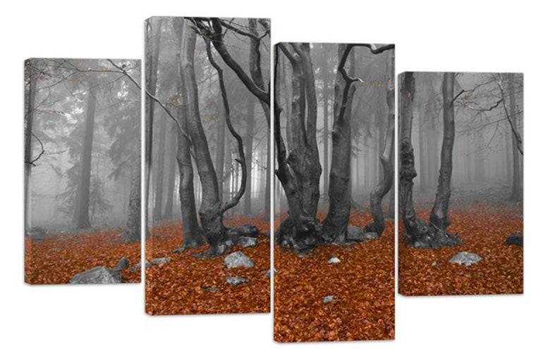 Модульная картина KIL Art Жуткий лес на холсте из четырех частей 129x90 см (M4_L_547)