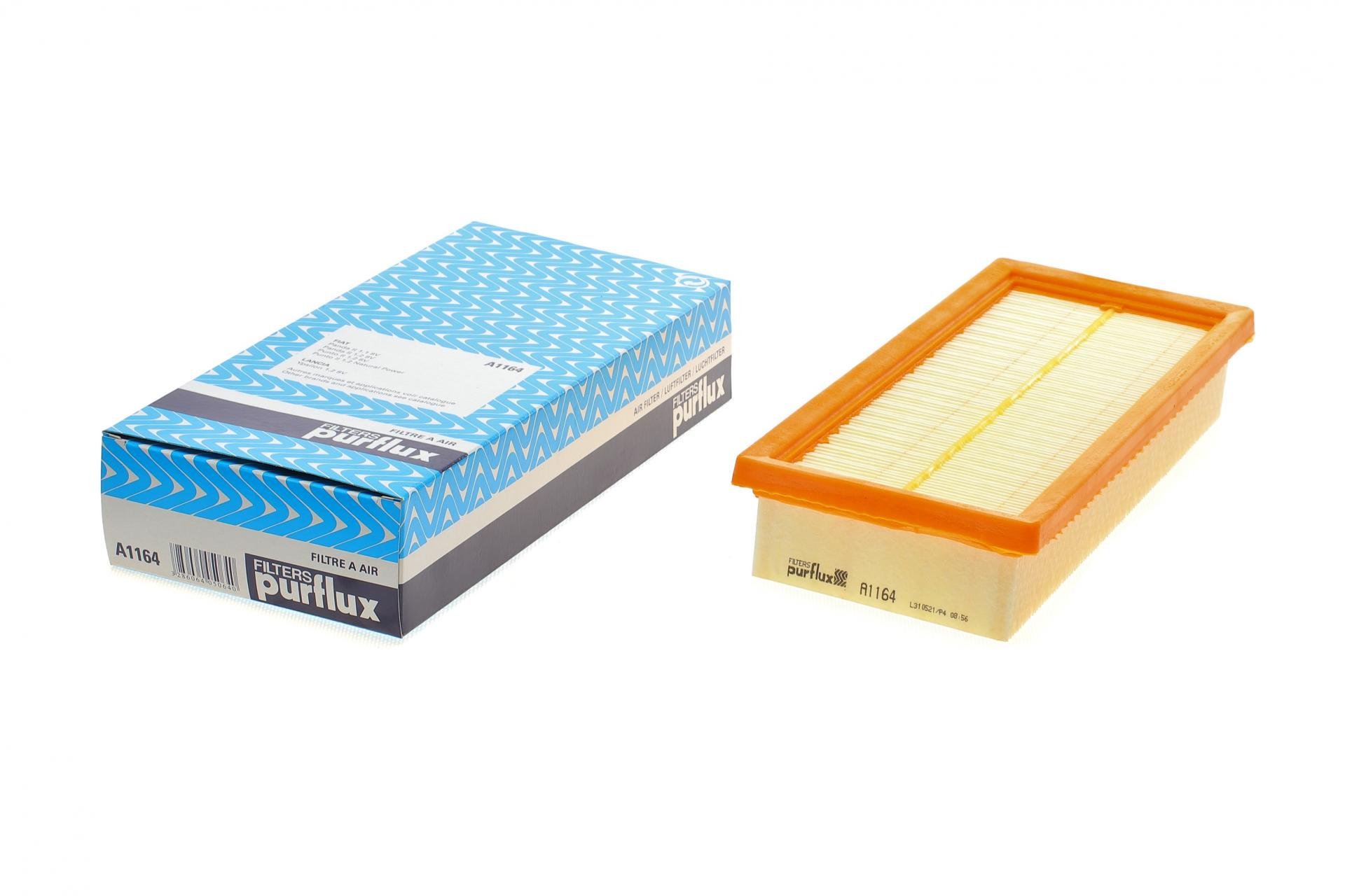 Фильтр воздушный PURFLUX для Fiat Panda/Punto/Lancia Ypsilon 1,1-1,2LPG 99- (A1164)