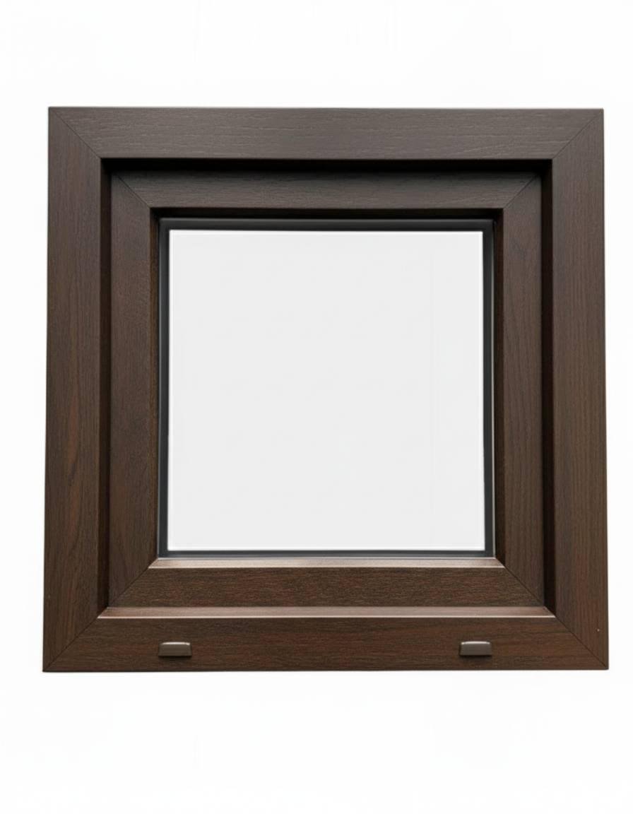 Вікно пластикове однокамерне Steko поворотно-відкидне 700х700 мм з фурнітурою AXOR Темний дуб (56236558)