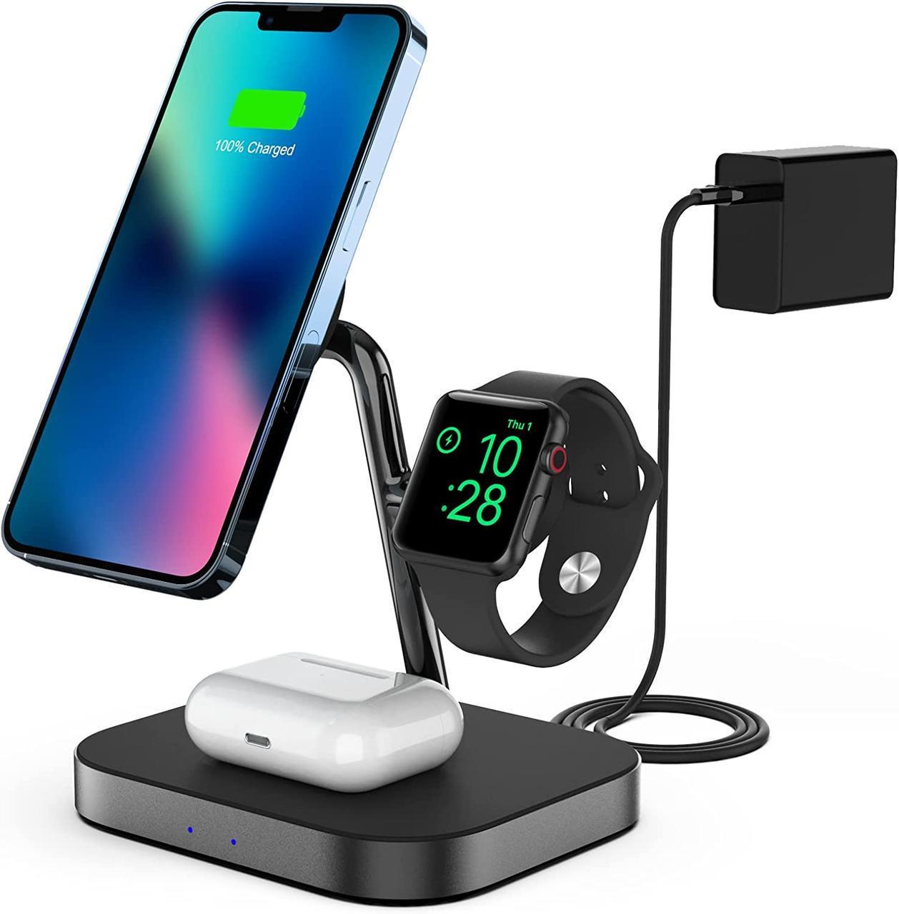 Зарядное стройство PoplarTrees W18 3в1 беспроводное - фото 2 Зарядное стройство PoplarTrees W18 3в1 беспроводное - фото 2