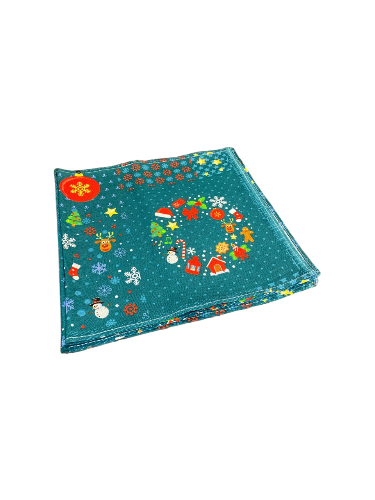 Набор новогодних салфеток Огоньки текстильные Синий (13101817)