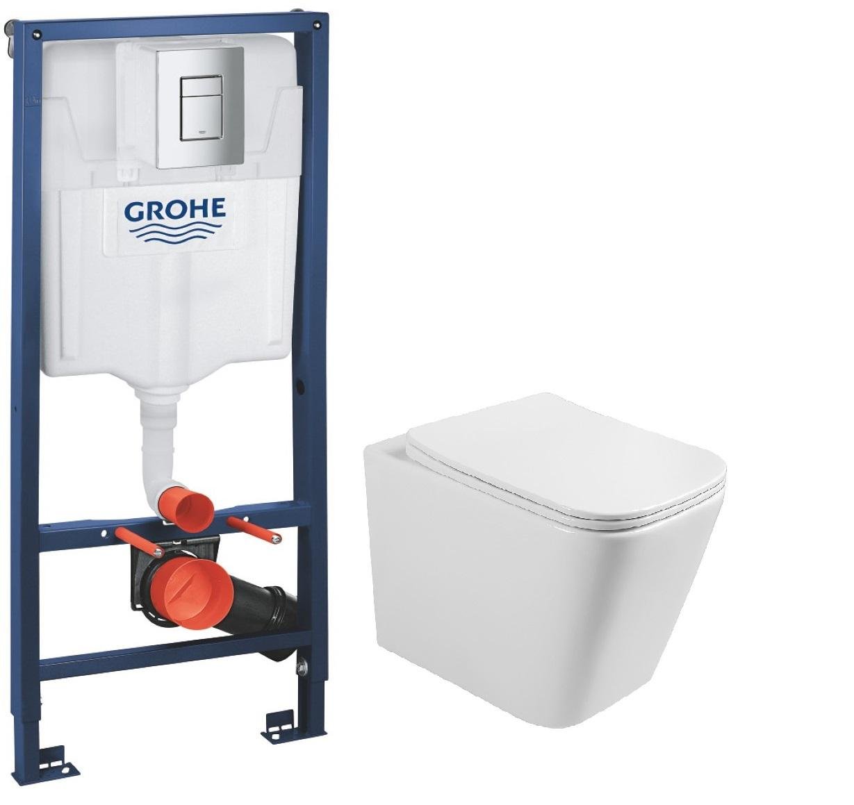 Комплект инсталляции Grohe Rapid SL 13-41-160S+38772001+37131000 с унитазом кнопка Хром (82745)