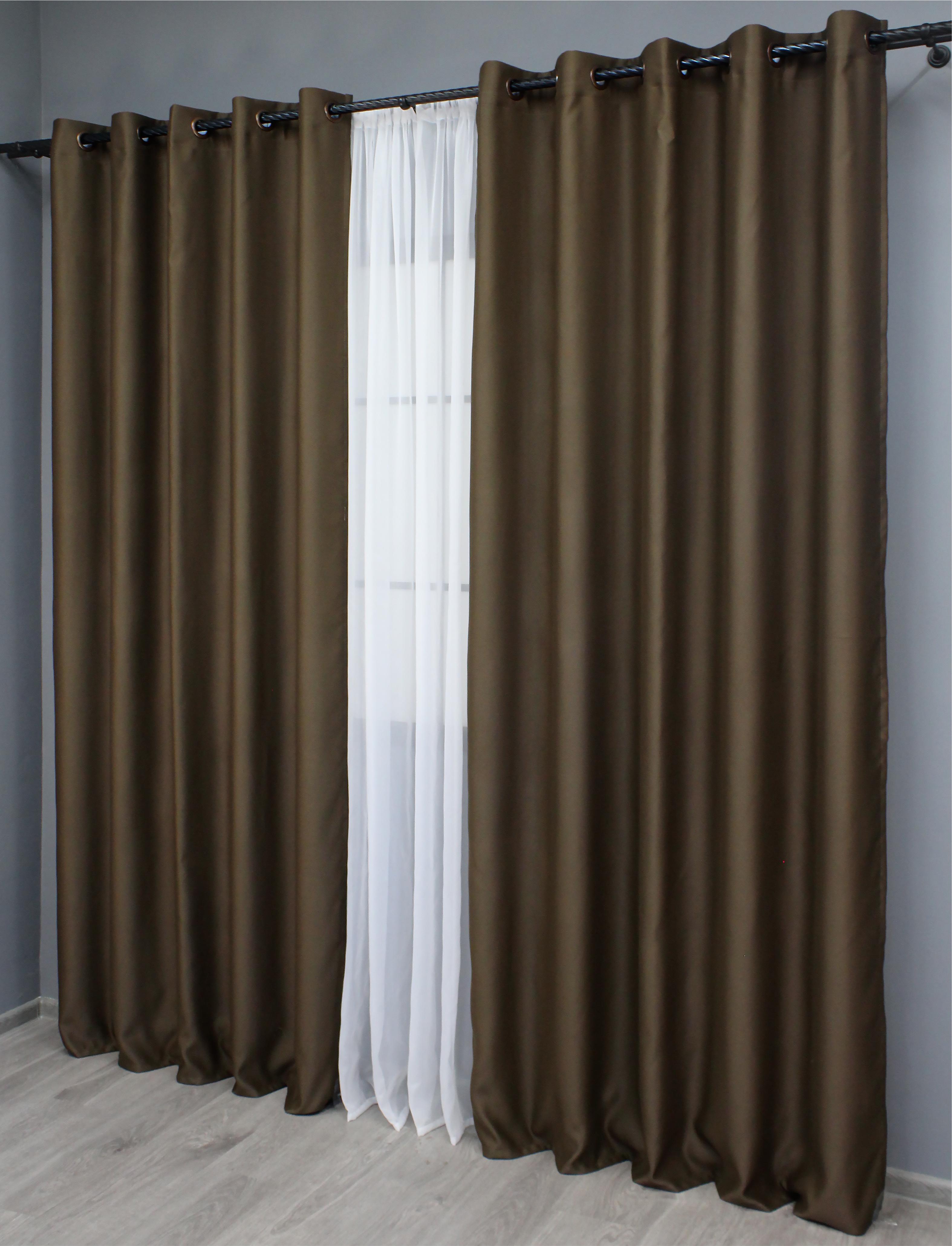 Комплект штор на люверсах VR-Textil Fusion Dimout №834ш 150х250 см 2 шт. Коричневый (37-0131) - фото 5 Комплект штор на люверсах VR-Textil Fusion Dimout №834ш 150х250 см 2 шт. Коричневый (37-0131) - фото 5