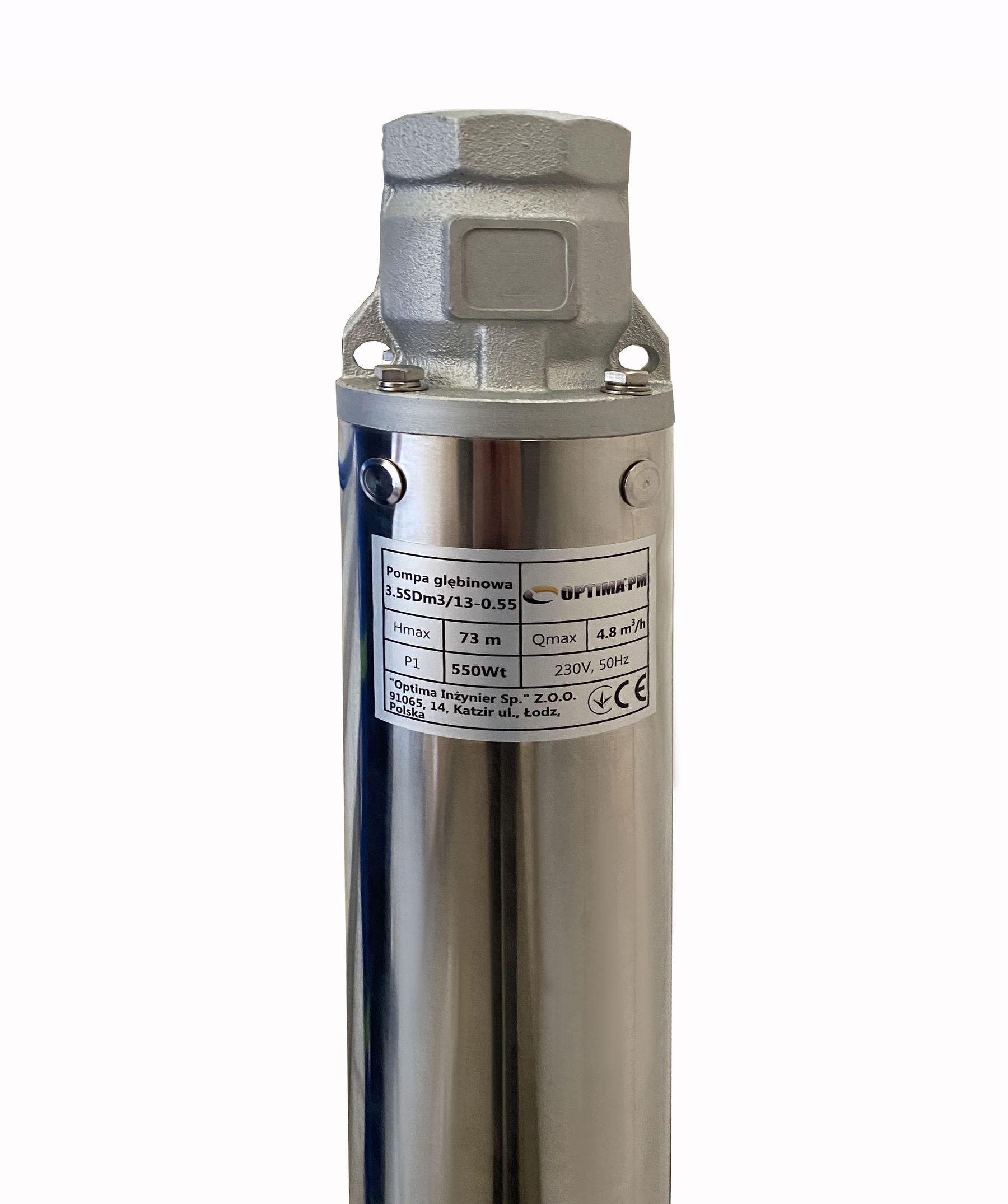 Насос скважинный Optima PM 3,5SDm3/13 0,55 кВт 79 м с повышенной устойчивостью к песку + 1,5 м кабель - фото 3 Насос скважинный Optima PM 3,5SDm3/13 0,55 кВт 79 м с повышенной устойчивостью к песку + 1,5 м кабель - фото 3