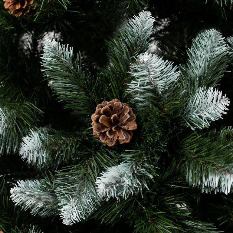 Елка искусственная элитная с шишками с подставкой с белым инеем 1,5 м Зеленый (Е-1,5) - фото 4