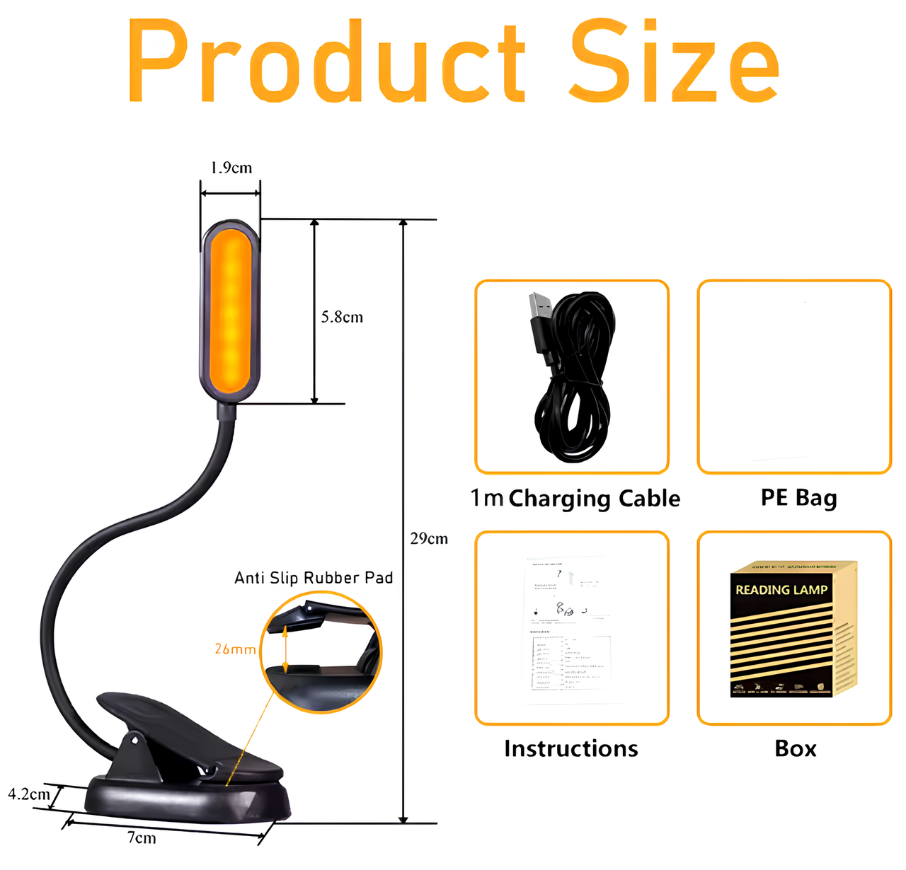 Лампа-фонарик гибкая для чтения книг LED на прищепке Черный (2120526) - фото 6 Лампа-фонарик гибкая для чтения книг LED на прищепке Черный (2120526) - фото 6