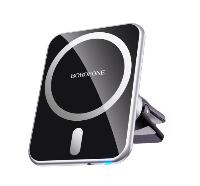 Автодержатель Borofone BH43 Xperience Magnetic Wireless Charging Черно-стальной