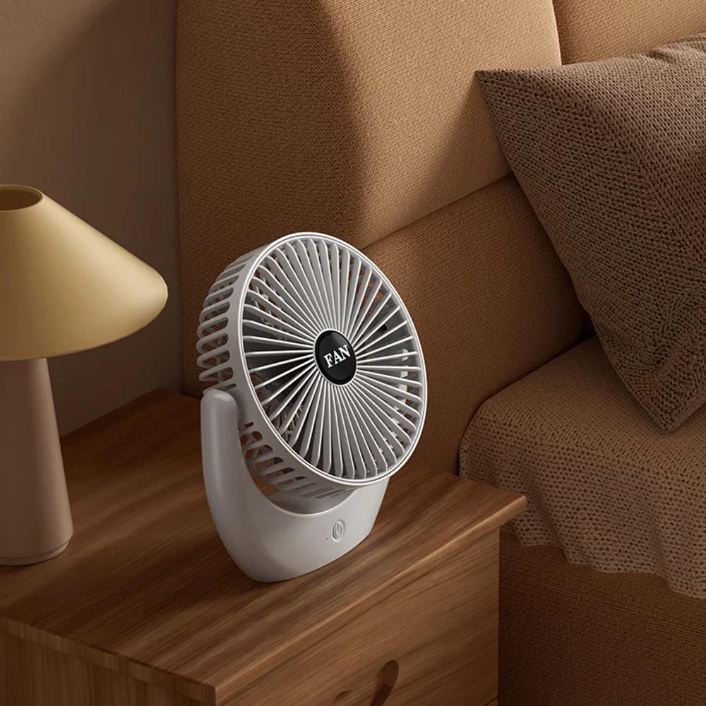 Вентилятор портативный настольный Portable Fan PF-17 USB аккумуляторный 3 скорости 1200 мАч 180° Белый (SS-119) - фото 3