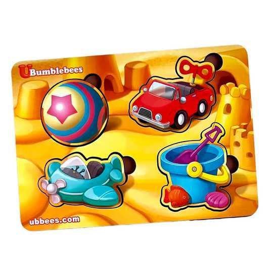 Пазл-вкладыш деревянный Ubumblebees Игрушки-1 фон с подсказкой (IP-177-P-58)