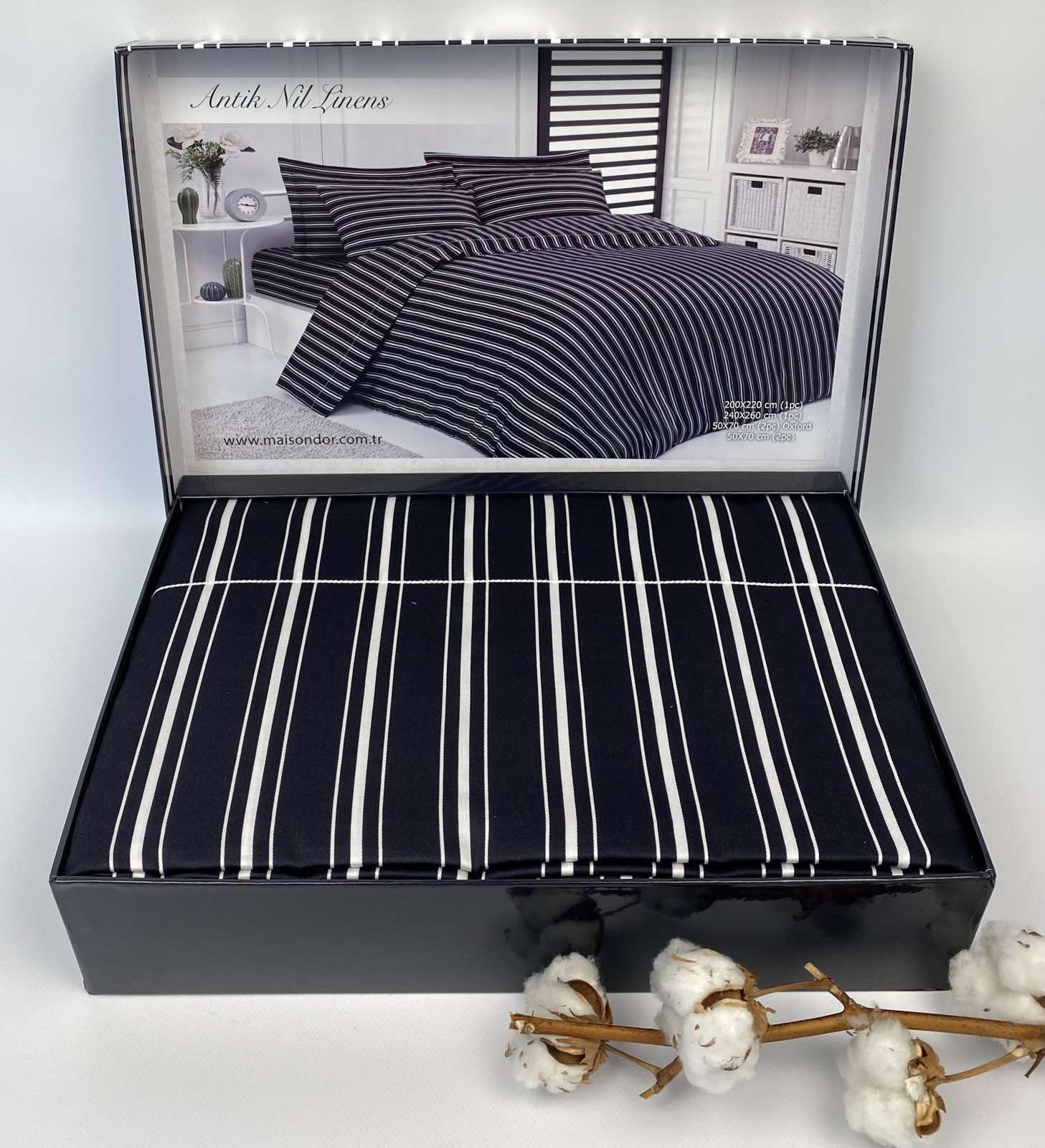 Постельное белье Maison D'or Antik Nil Linens сатин 200х220 см Antrasit (CN18876)