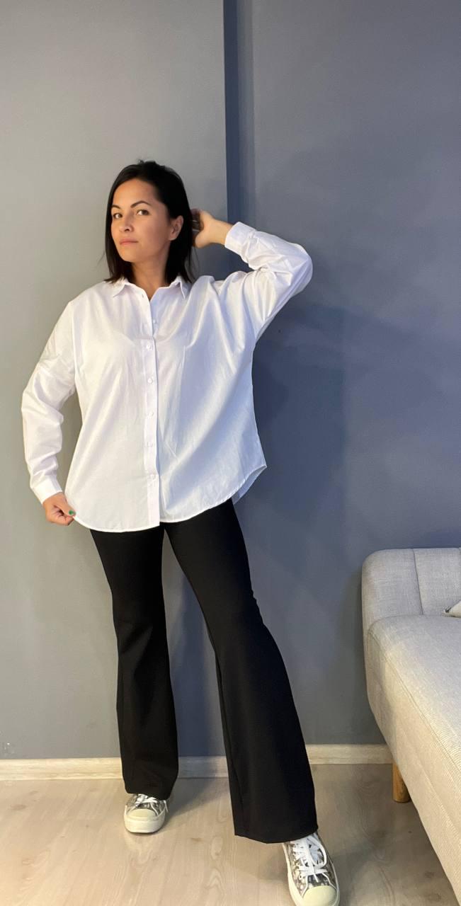 Лосини жіночі INCEBELLI 4188 кльош рубчик широкий пояс L Чорний (1309) - фото 7