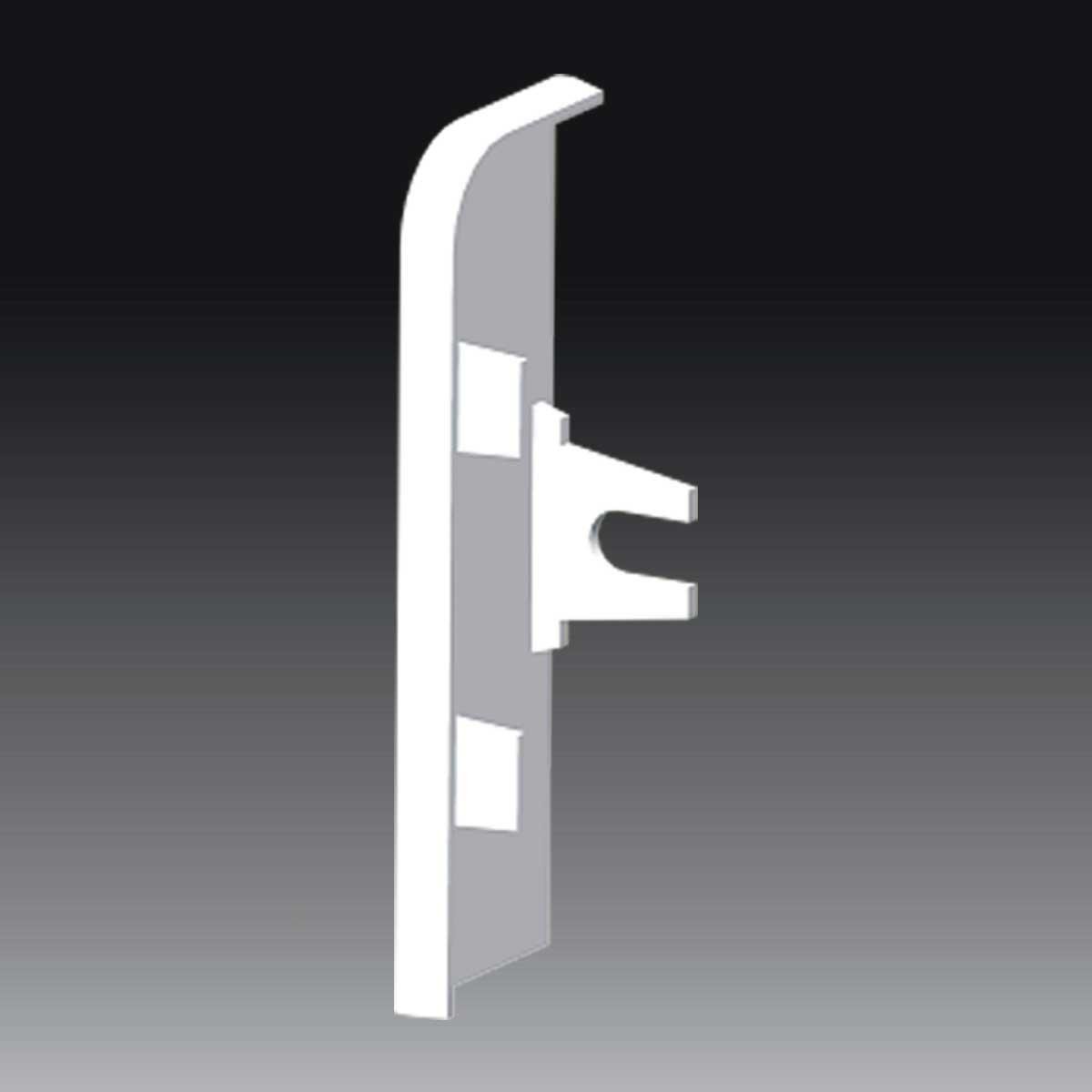 Заглушка левосторонняя KOPOS для плинтусного канала LP 80x25 мм ПВХ Белый (8821 L_HB)