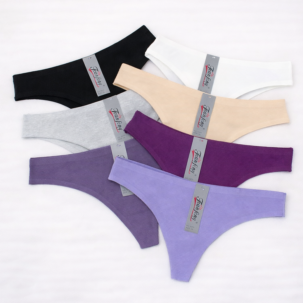 Набор женских трусиков в рубчике 7 шт. 3XL (8213-2)