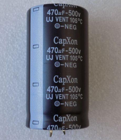 Конденсатор электролитический 470uF 500V 105C 470 мкФ 500В 105 град/470x500x105 жесткие выводы 30x55 мм (51988)