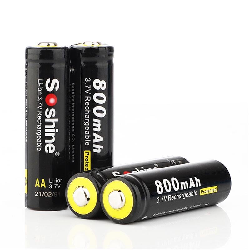 Акумулятор Soshine 14500/AA Li-Ion 14500P-3,7-800 Protected 800 mAh 1,5A 4,2/3,7/2,8V Чорний (25993917) - фото 5 Акумулятор Soshine 14500/AA Li-Ion 14500P-3,7-800 Protected 800 mAh 1,5A 4,2/3,7/2,8V Чорний (25993917) - фото 5