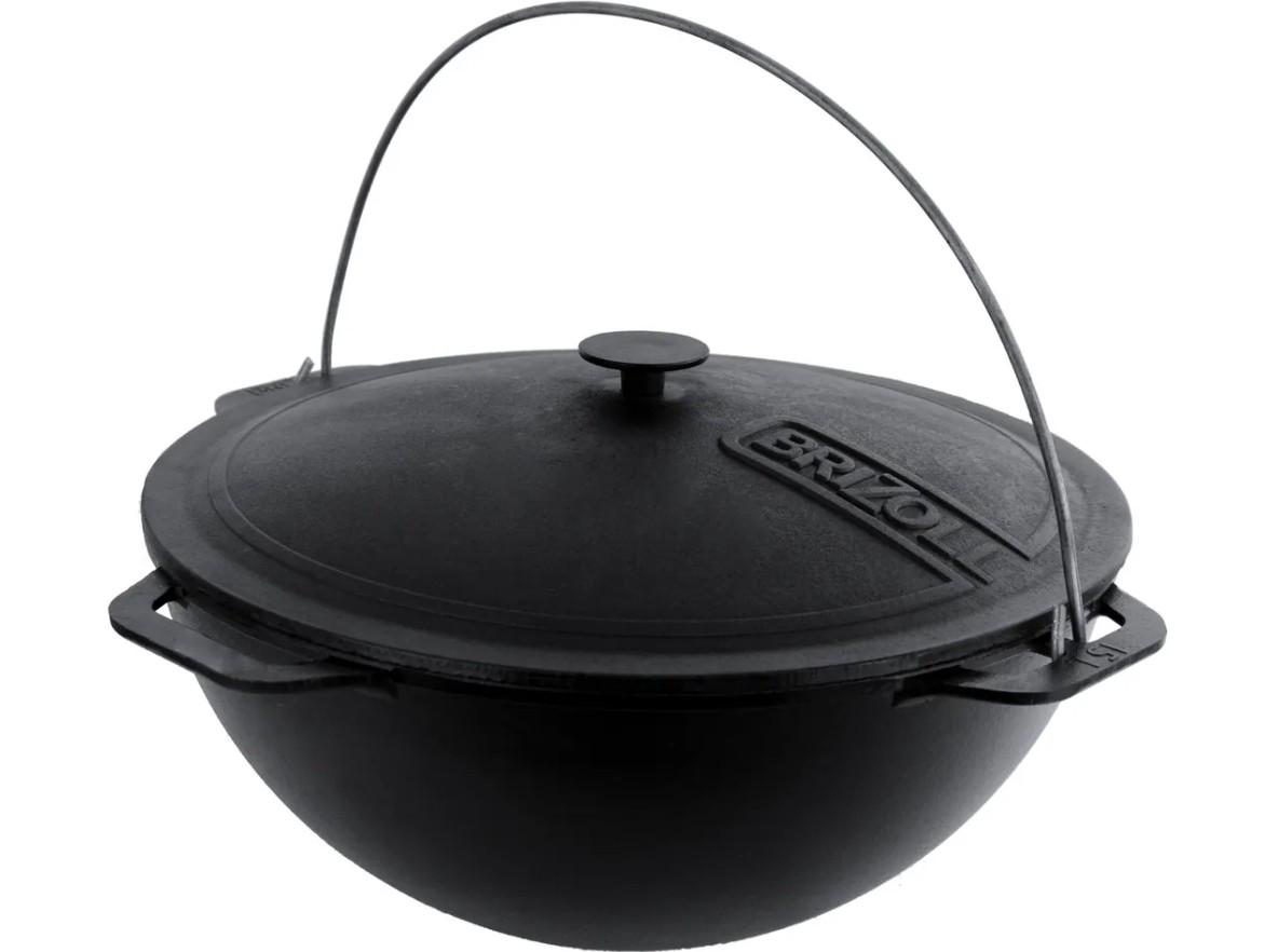 Котел азиатский чугунный Brizoll с крышкой 10 л 36 см (KA10-1)