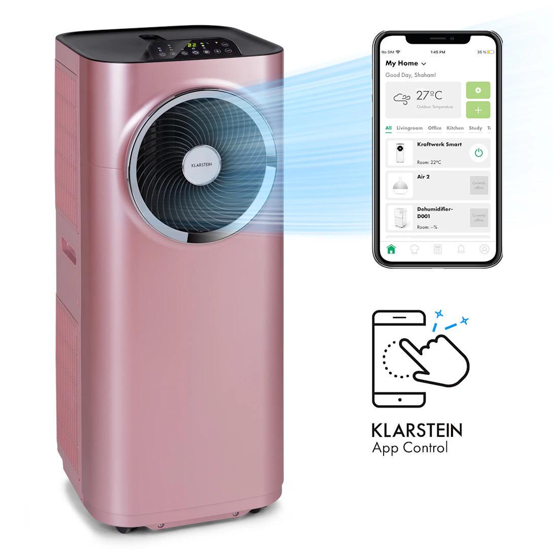 Кондиціонер KLARSTEIN Kraftwerk Eco Smart 10 3в1 з пультом та додатком 10000 BTU 3,4 кВт 49 м2 Рожевий (10035738) - фото 9