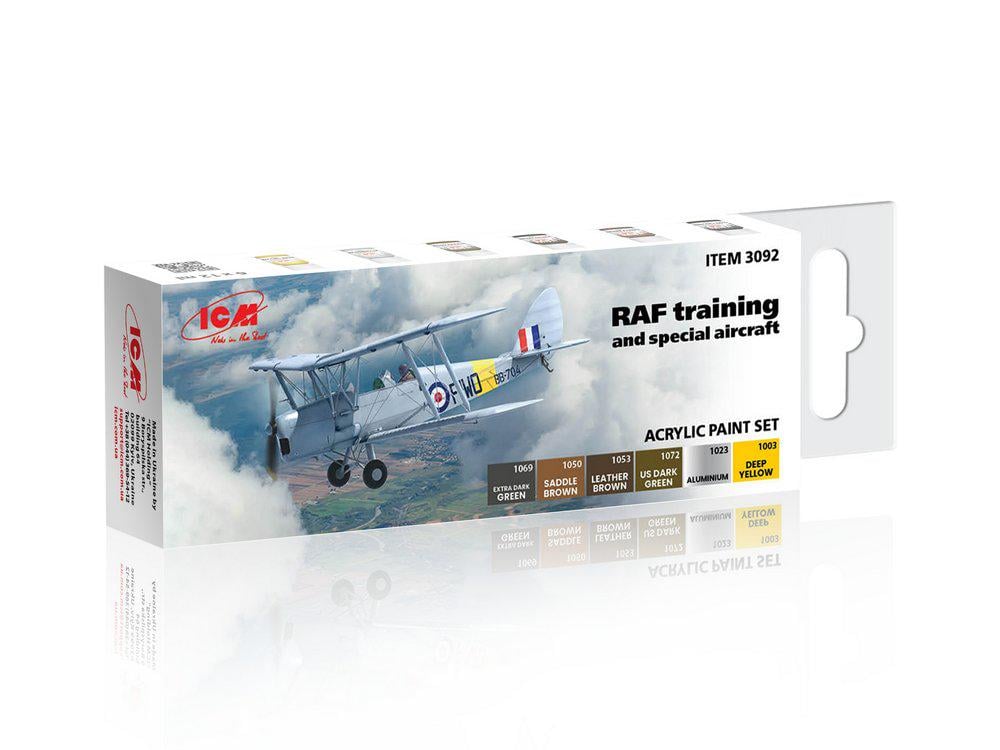 Набор акриловых красок ICM для учебных и специальных самолетов RAF (3092)