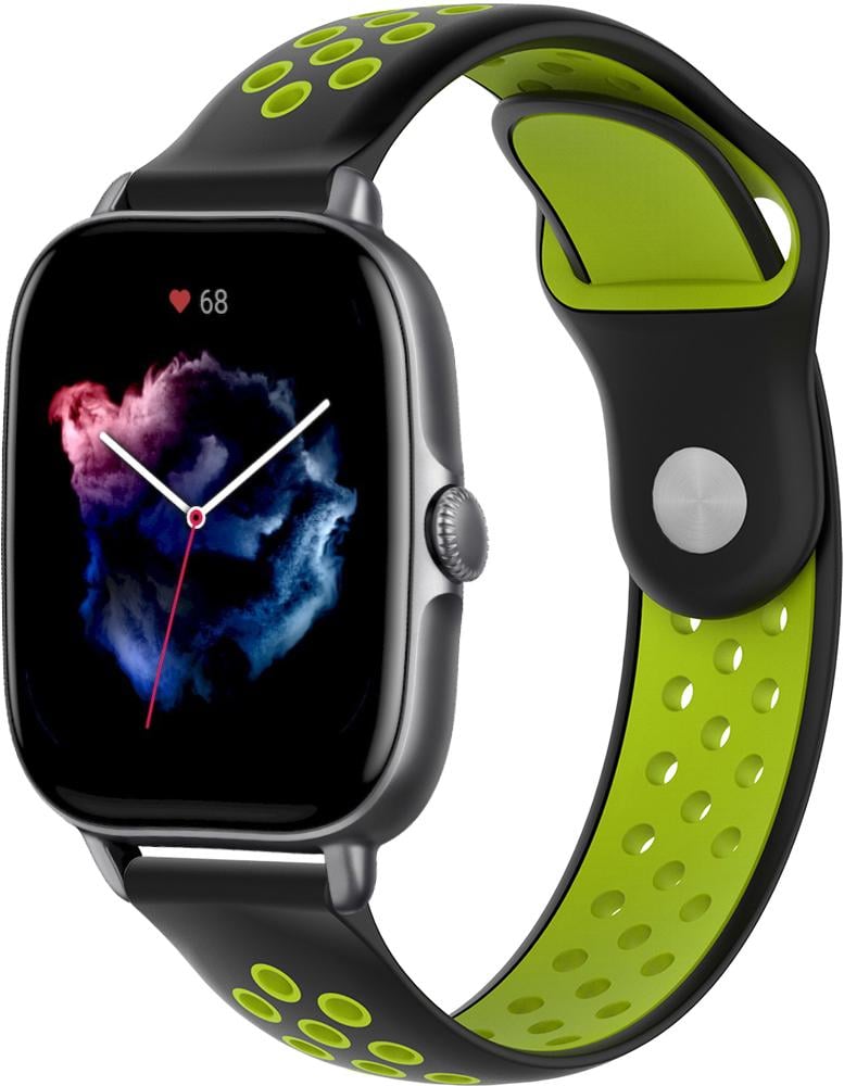 Ремінець Sport для Amazfit GTS 3 Black Green (25323-4A) Ремінець Sport для Amazfit GTS 3 Black Green (25323-4A)