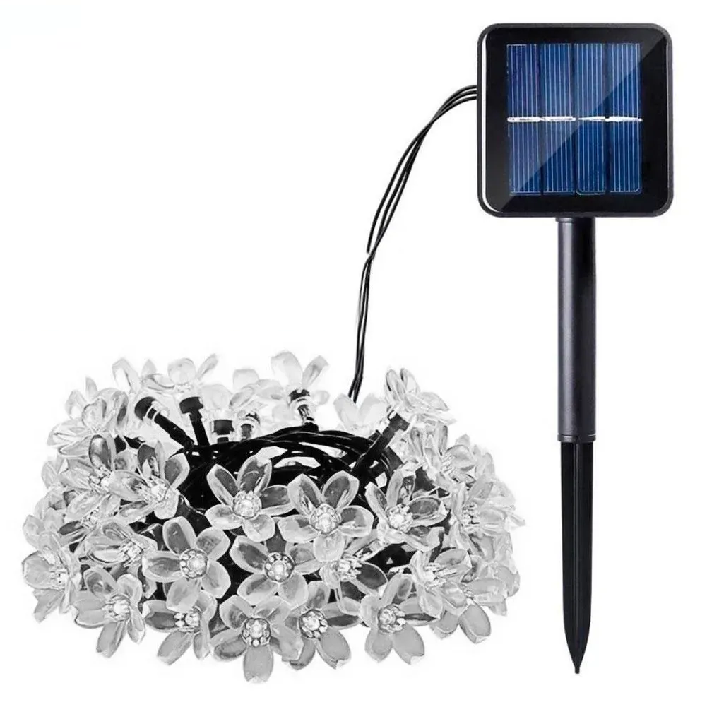 Гирлянда уличная на солнечной батарее Цветок 5 м Теплый белый (23457582701)