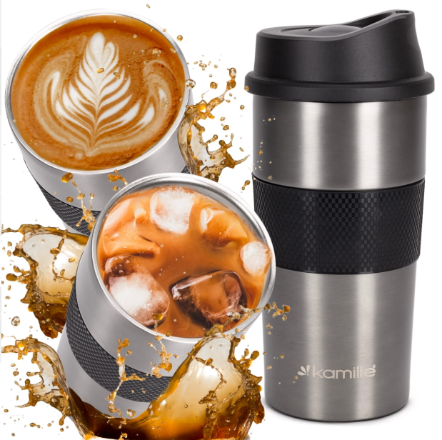 Термокружка Kamille с TPR-вставкой из нержавеющей стали 360 мл Графитовый (2150) - фото 9