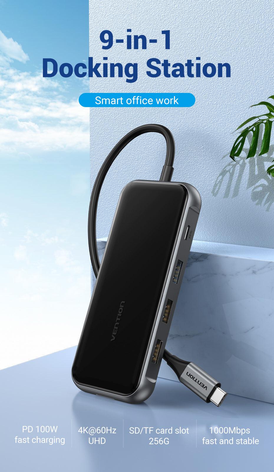 USB-хаб Vention Type-C-USB Чорний (TFHHB) - фото 2 USB-хаб Vention Type-C-USB Чорний (TFHHB) - фото 2