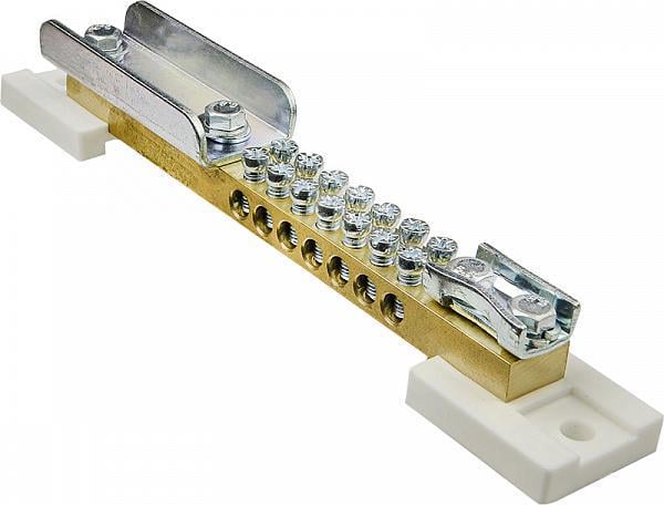 Шина нулевая АСКО-Укрем JHT104 16 отверстий медь с изолятором 15х10 мм (A0150120080)