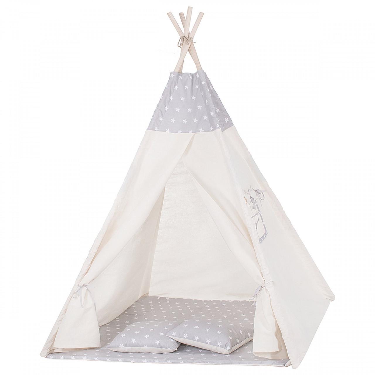 Палатка детская Springos Tipi TIP07 XXL White/Grey