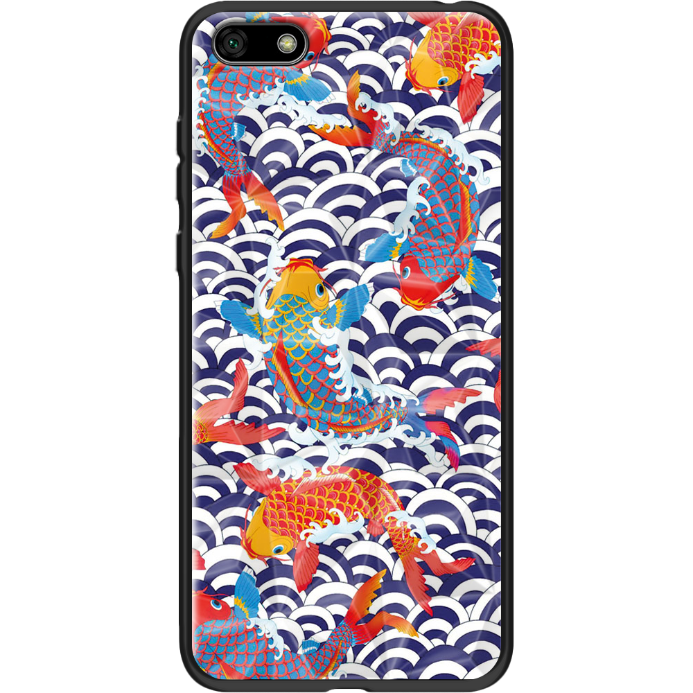 Чехол BoxFace Huawei Y5 2018 Koi Fish Черный силикон с призмой (33370-up2477-37850)
