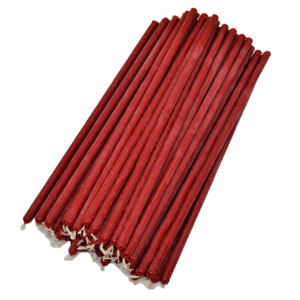 Свічки воскові 20 см 50 шт. Червоний (kvs-20)