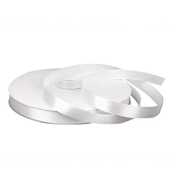 Лента атласная 1,2 см/91,4 м Белый (01)