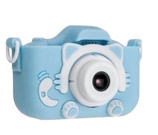 Фотоапарат для дітей XO XJ01 з подвійним об'єктивом та силіконовим чохлом Блакитний