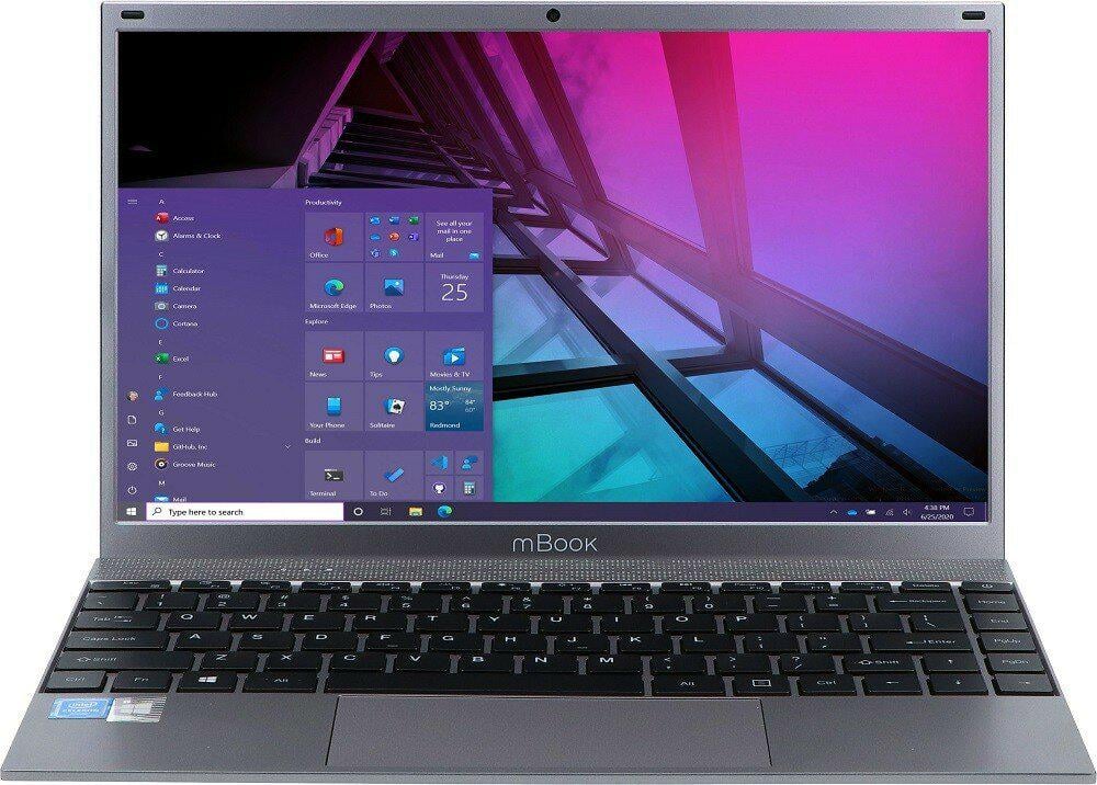 Ноутбук Maxcom mBook 14" IPS Celeron J4125 RAM 256 Gb SSD Windows 10 Home 8 Gb Темно-сірий