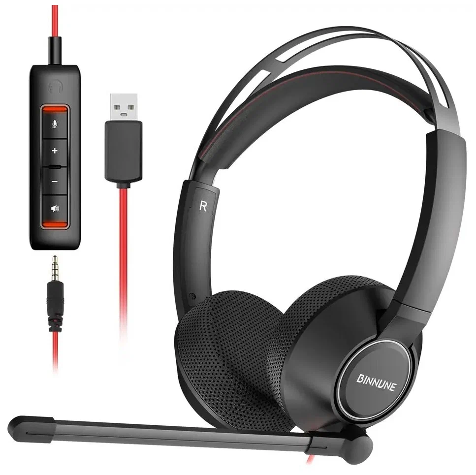 Наушники с микрофоном для ПК USB-C 3,5 мм с шумопоглощением (1736980050)