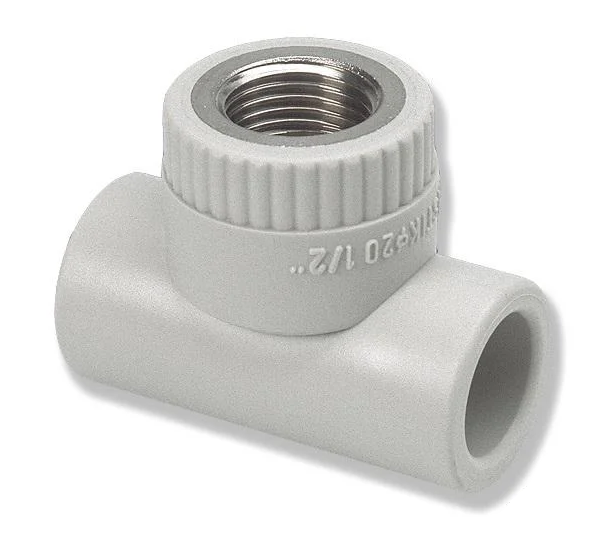 Трійник з металевим внутрішнім різьбленням Wavin Ekoplastic 32 мм Rp-1/2 (STKI03220X)