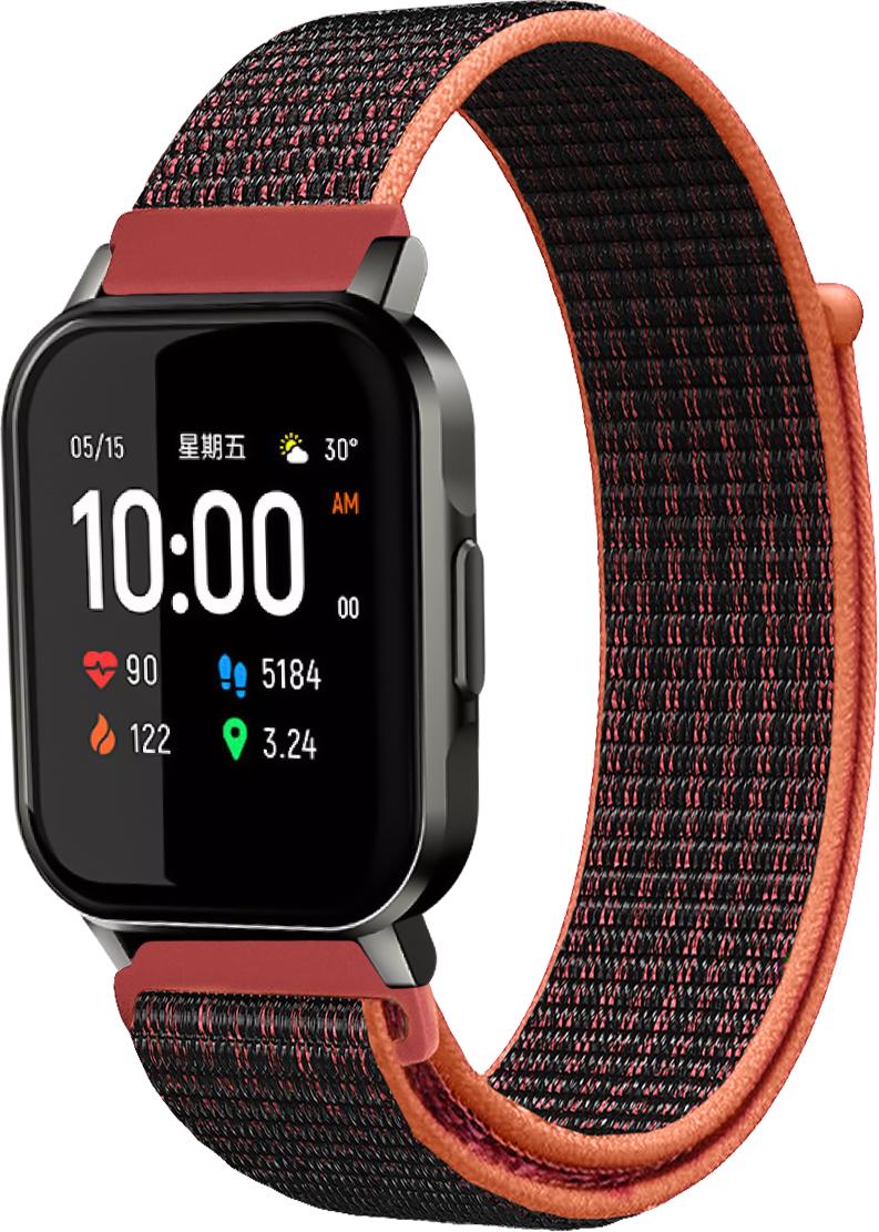 Ремешок нейлоновый Sport Loop для Haylou Smart Watch 2 LS02 Black/Red (15120-44)